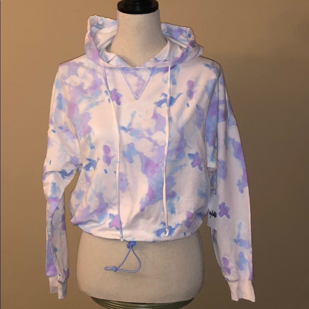 Tie- Dyed Cropped Hooded Top Nwt
